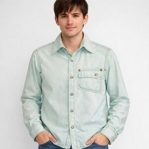 Rare ViNTAGE Y2K • Streetwear • Energie BY SIXTY • Rhinestone Cowboy Snap Front